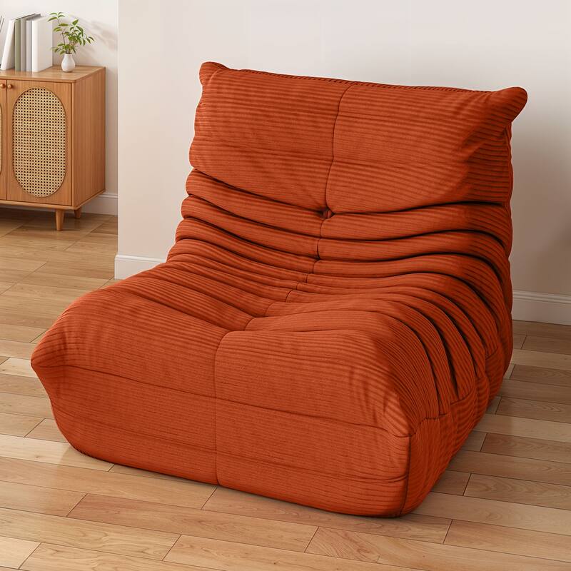 Moasis Bean Bag Chairs Single Sofa with Memory Foam,Lazy Floor Sofa for Adults & Kids - Brown