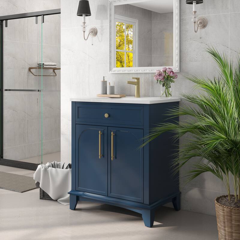 28" Freestanding Bathroom Vanity Cabinet with Sink