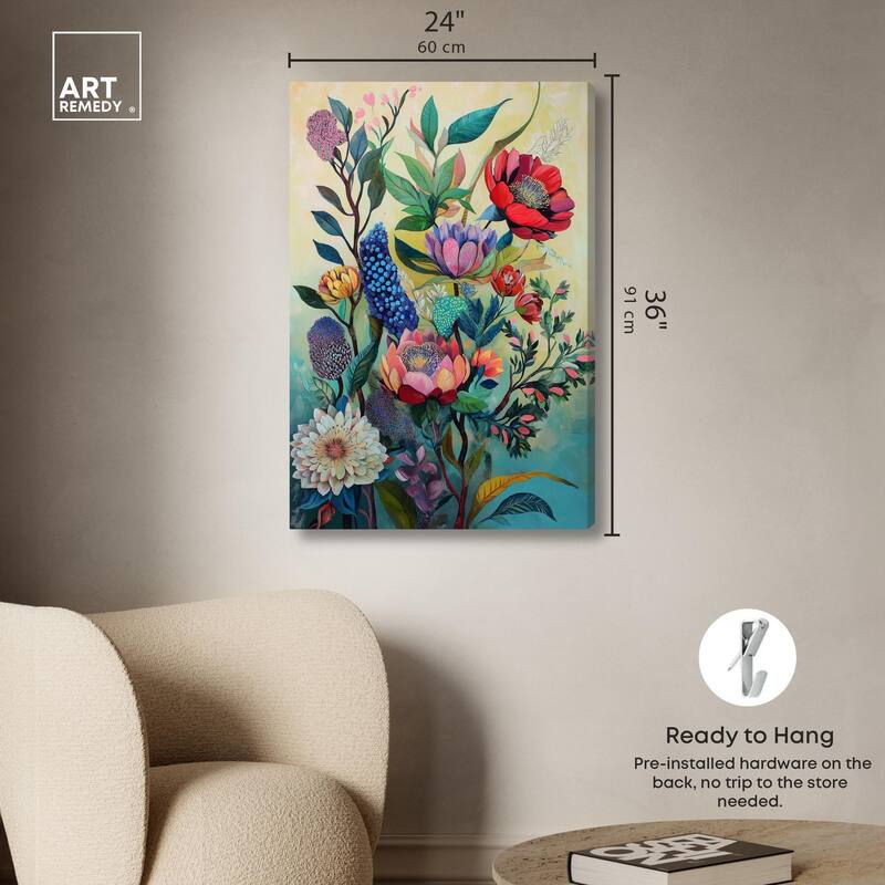 Exotic Bloom Medley II Canvas by Art Remedy, Gallery Wrapped