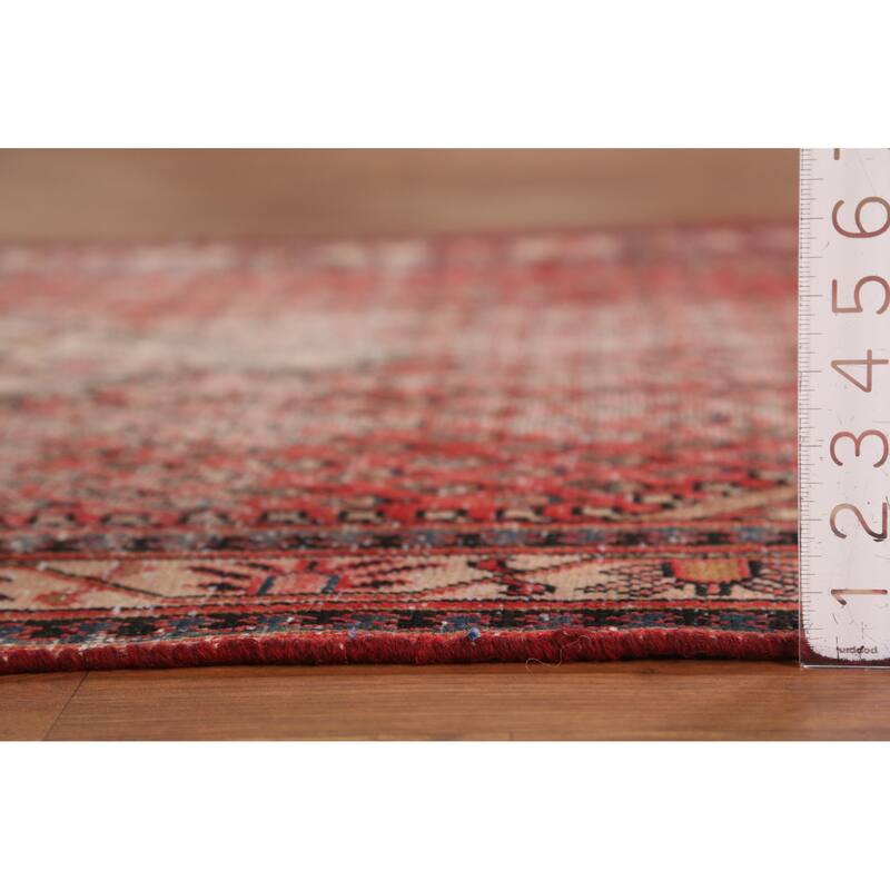 Hand Knotted Oriental 100% Wool Carpet Traditional Geometric Red Botemir Area Rug - 6' 7'' X 4' 2''