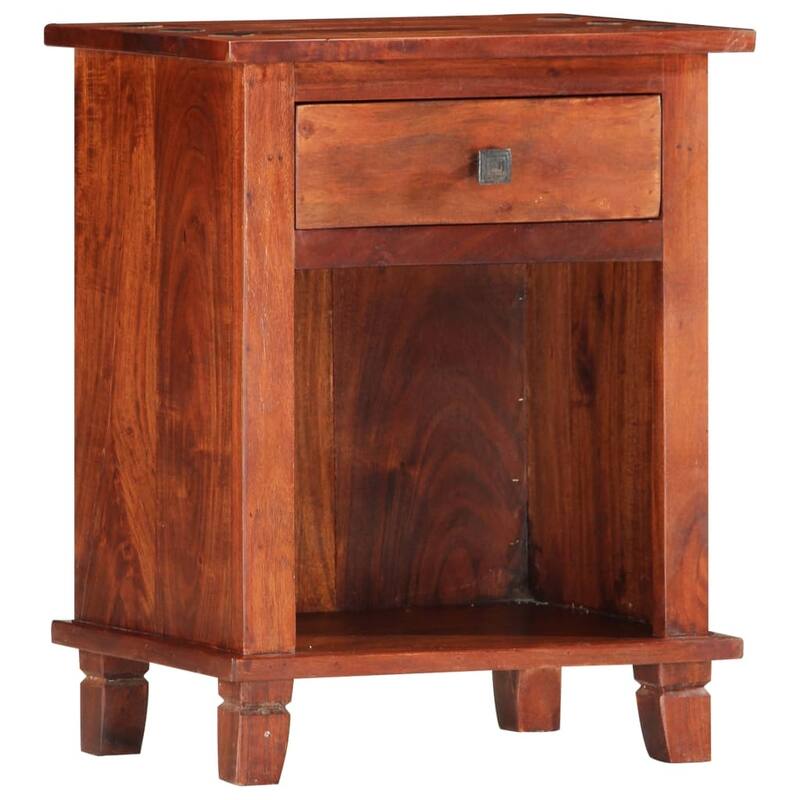vidaXL Bedside Cabinet 15.7x11.8x19.7" Solid Acacia Wood - 15.7 x 11.8 x 19.7"