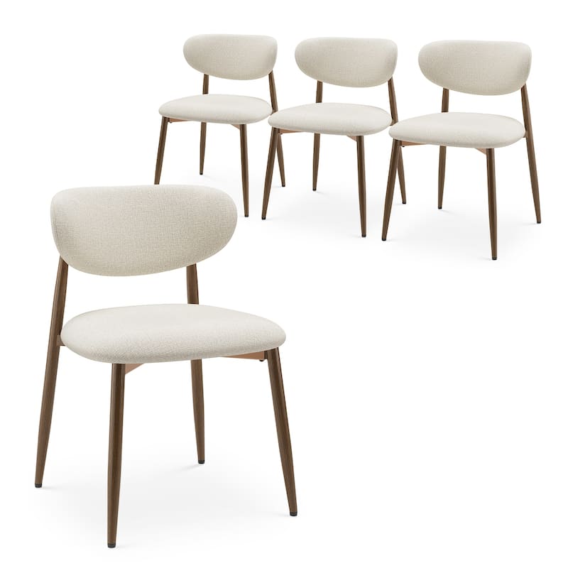 RENEWLINE Mid-Century Modern Tapered Dining Chairs with Upholstered Seat & Iron Frame
