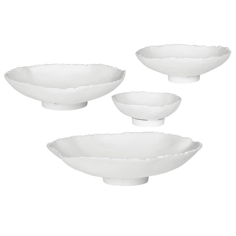 Uttermost Lucky Coins White Metal Wall Bowls, Set Of 4