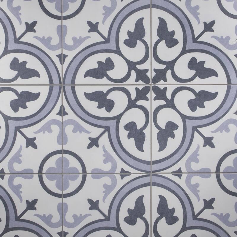 Merola Tile Amberes Azul II 13" x 13" Ceramic Floor and Wall Tile