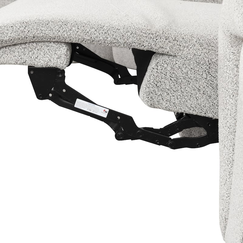 Furniture of America Loungi Modern Light Grey Chenille Power Recliner Sectional with Console and USB Ports