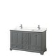 preview thumbnail 23 of 24, Deborah 60-inch Double Vanity, Quartz Top Dark Gray, Chrome Trim, White Quartz Top