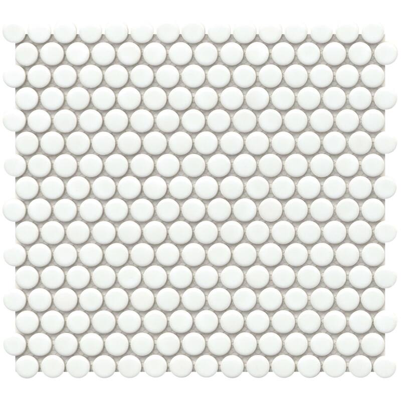 Emser Tile W92SAVV1112MOPP Savvy - 11" x 12" Penny Floor and Wall Tile - White