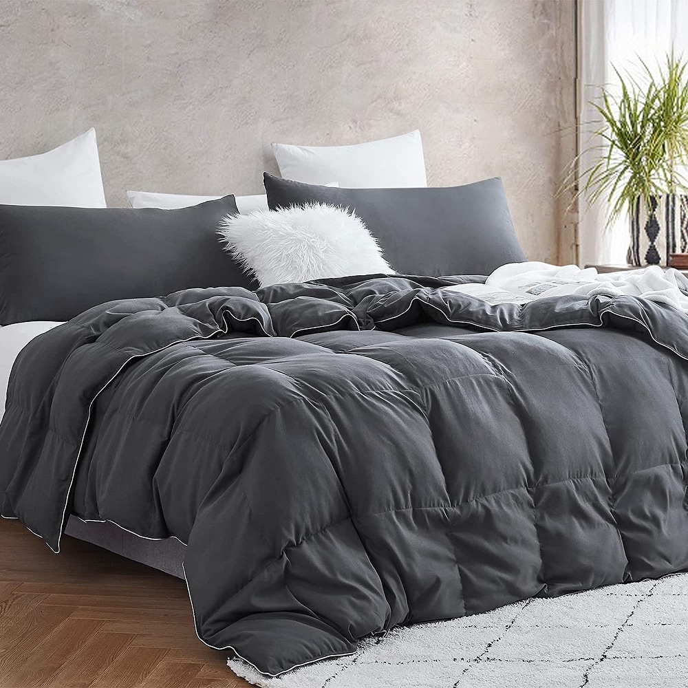 Snorze® Cloud Comforter Set - Coma Inducer® Oversized Bedding in Faded Black