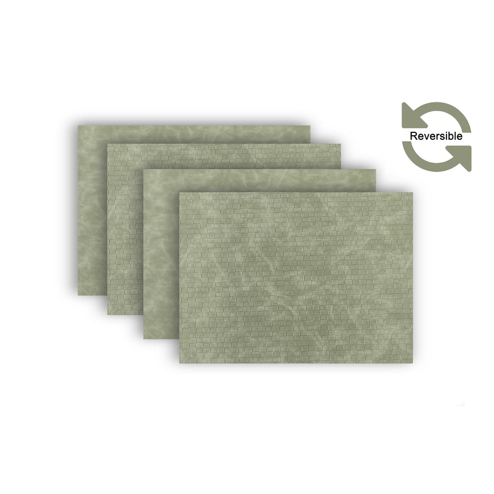 Dainty Home Sorento Faux Leather Reversible Rectangular Placemat Set
