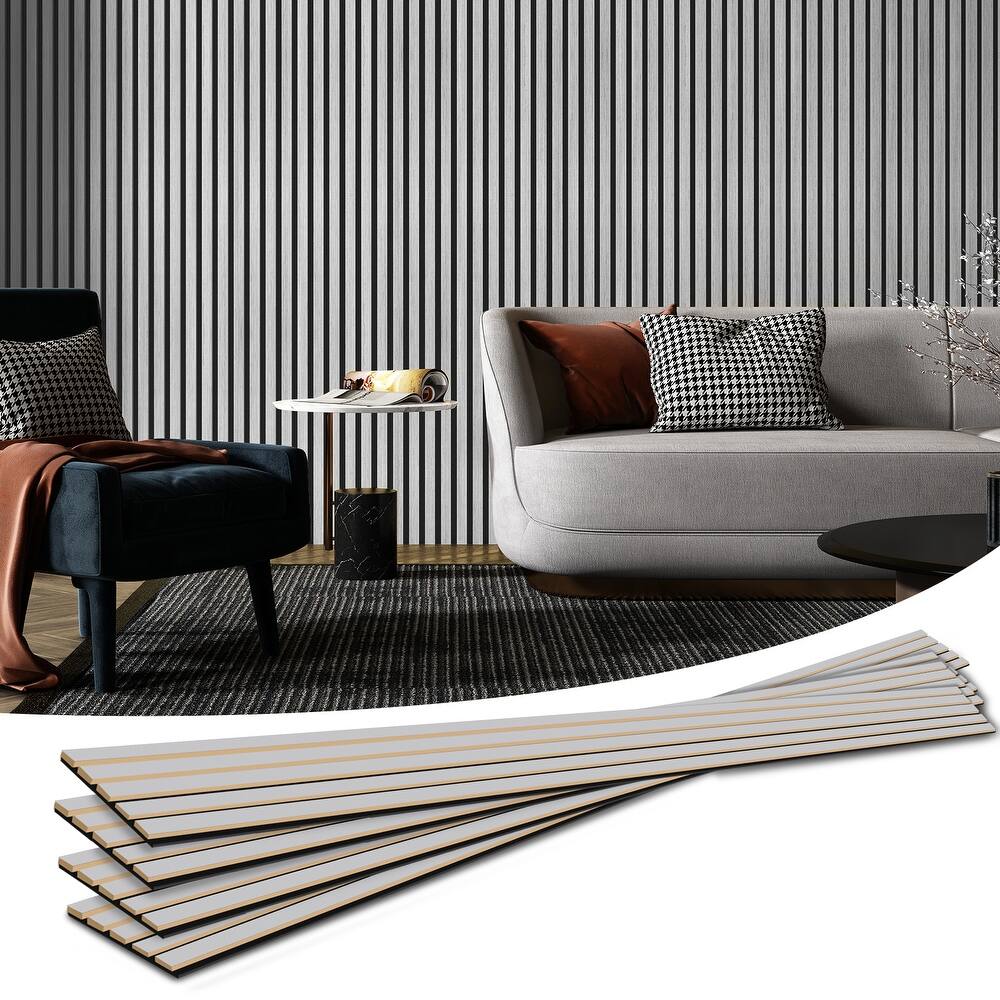 Art3d 7.9 x 94.5in Acoustic Wall Panels,Wood Slat Wall Panel for Wall and Ceiling,4pcs