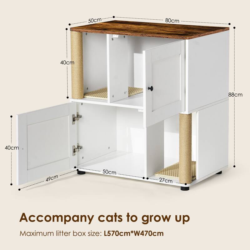 Cat Litter Box Enclouse,Cat Litter Box Enclosure for 2 Cats,Cat Litter Cabinet,Litter Box Enclosure with Shelve