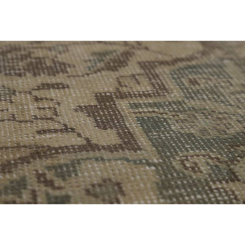 Geometric Tabriz Persian Vintage Rug Bedroom Handmade Wool Carpet - 9'6" x 12'7"