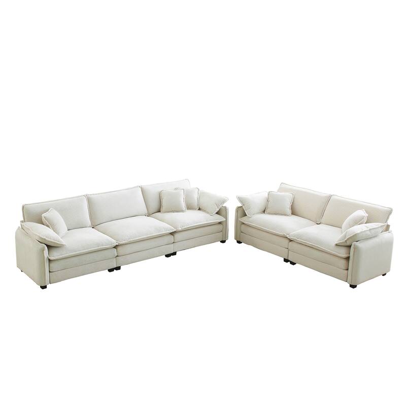 3+2 Seater Flexible Combinations Sofa Set with Pillows