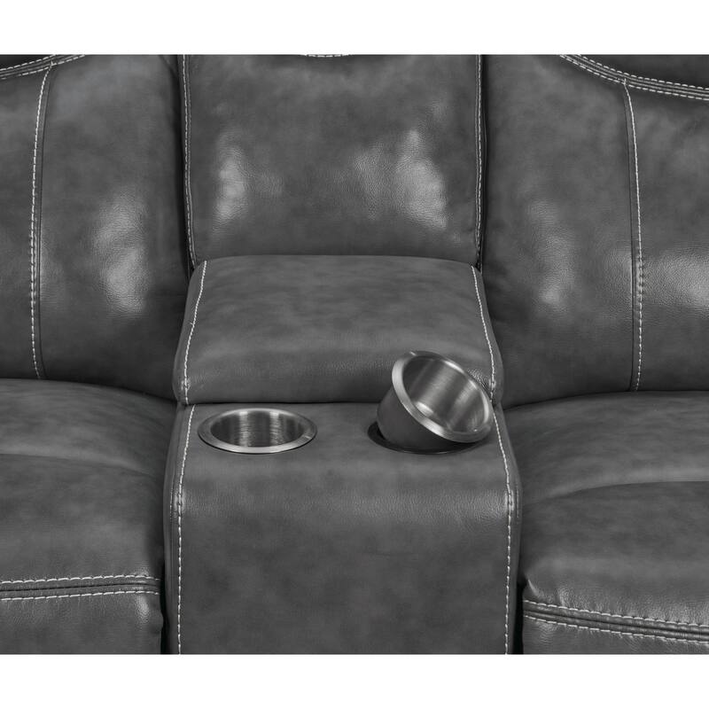 Carmen Cool Grey Motion Loveseat