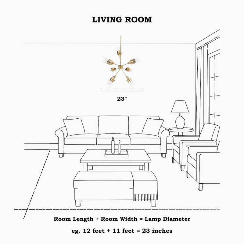 Modern Glam 7-Light Gold Sputnik Chandeliers with Clear Glass