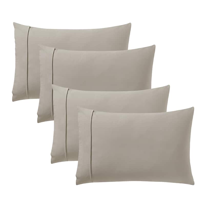 1500 Supreme Collection Microfiber Flannel Pillowcase 4 Pack - King - Beige