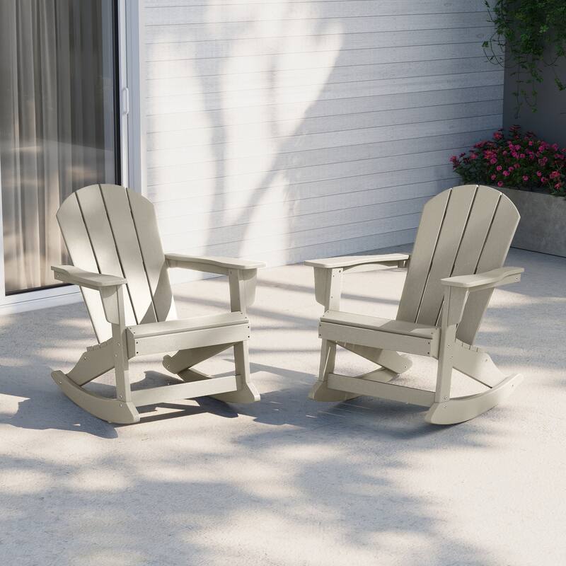 Laguna Hdpe All Weather Outdoor Patio Rocking Chair (Set of 2) - Sand