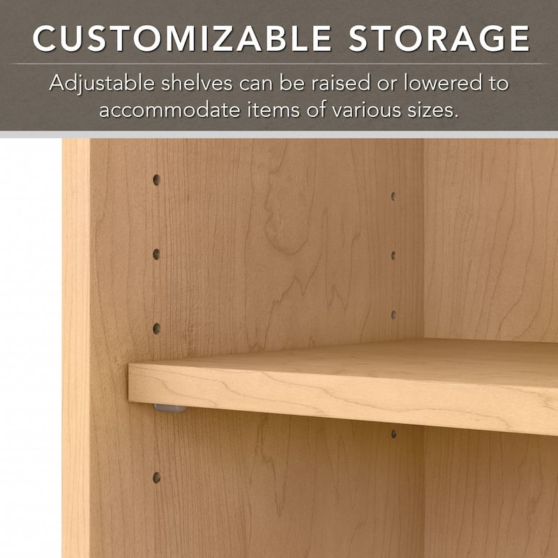 Bush Furniture Cabot Tall 5 Shelf Bookcase with Adjustable Shelves