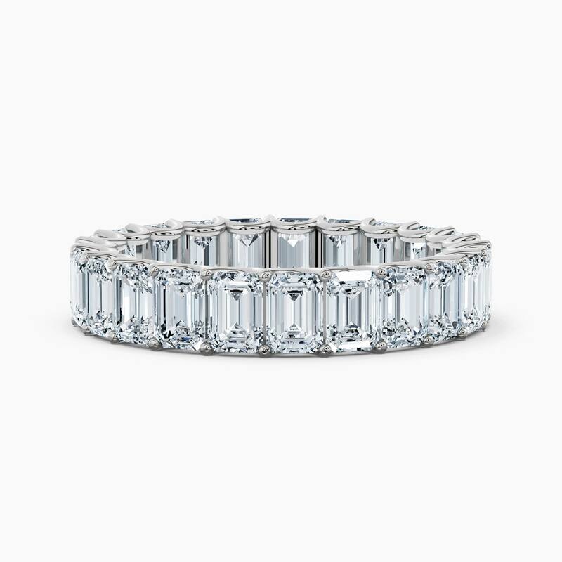 Auriya 14k Gold Emerald North-South Lab Grown Diamond Eternity Band 2.90 - 12.75 ct. tw. (F-G, VS) - 4.60 ct. wt. - 7.5 - White