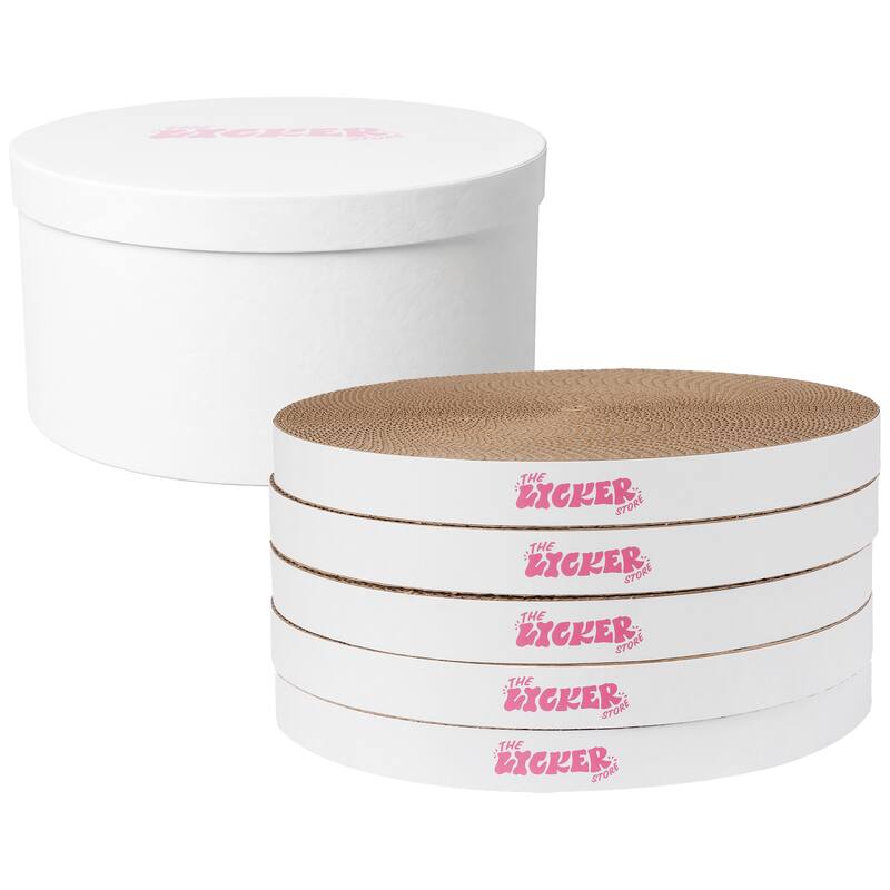 Kate 12" Cardboard Reversible Cat Scratcher Pad in Box with Catnip, (5-Pack)