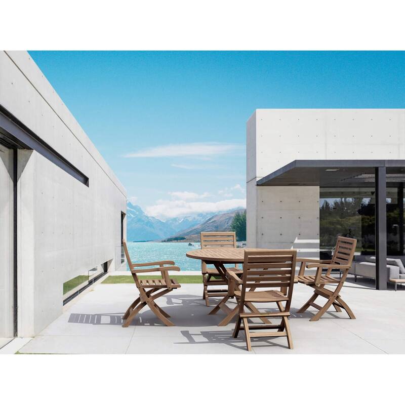 Retro Folding Dining Set - 5 Piece Outdoor Patio Table & Chairs