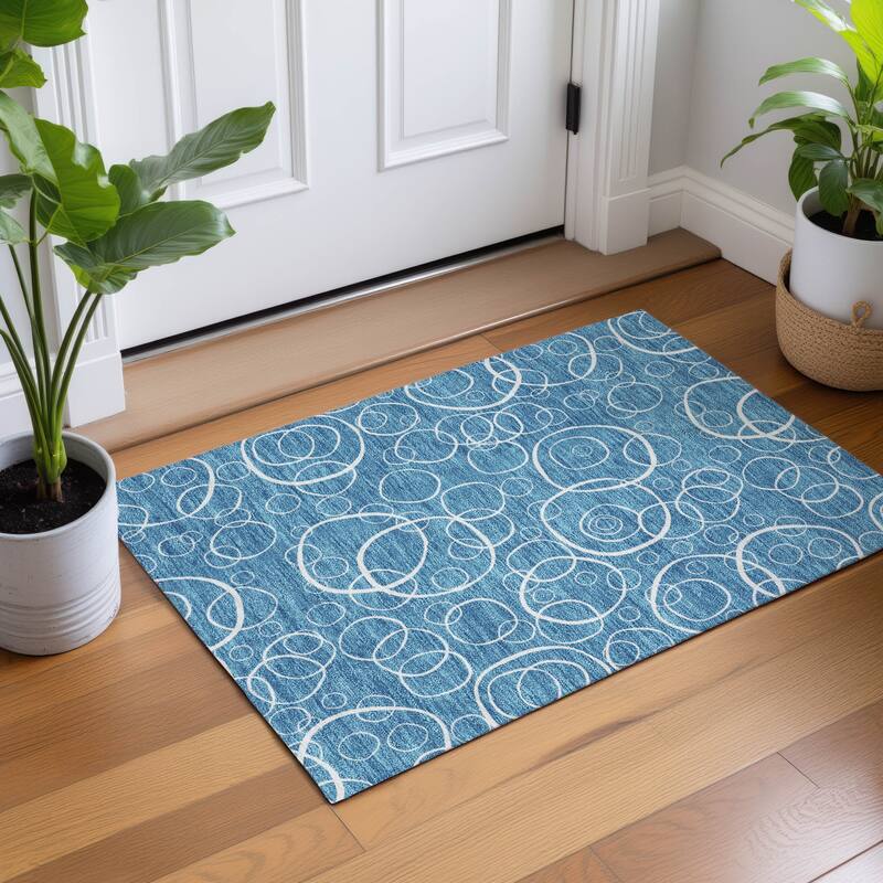 Machine Washable Indoor/ Outdoor Contemporary Nexus Chantille Rug
