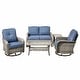 preview thumbnail 27 of 38, HOOOWOOO 5-piece Grey Wicker Chat Set Patio Conversation Set with Swivel Chairs