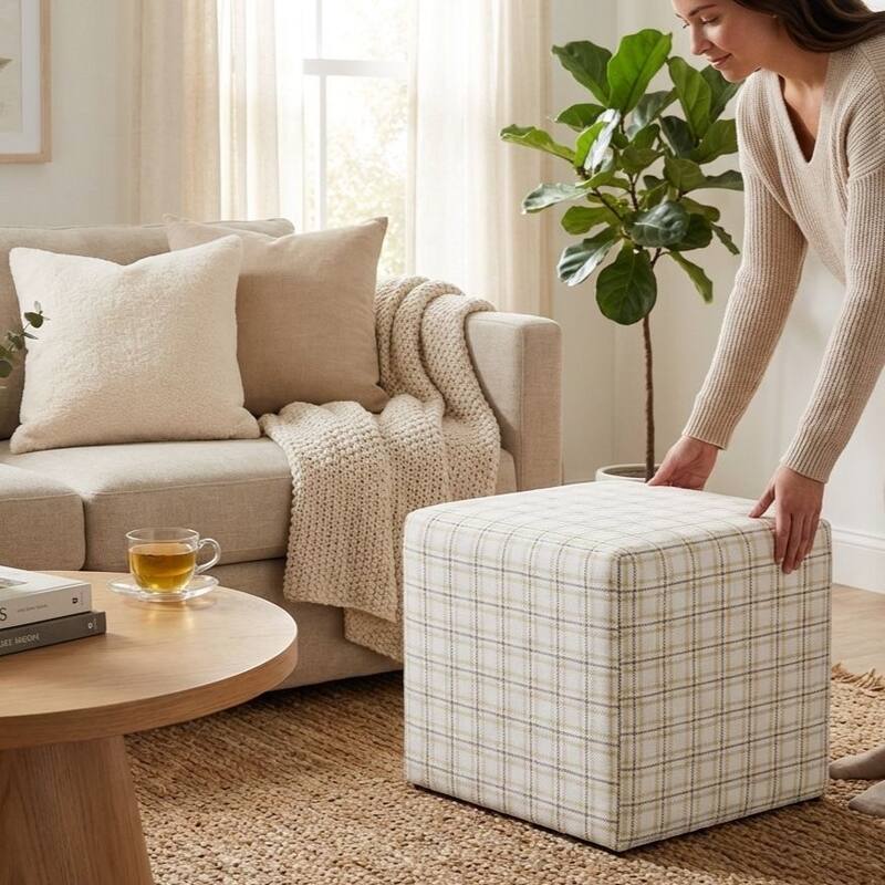 HomePop Soft Cube Ottoman