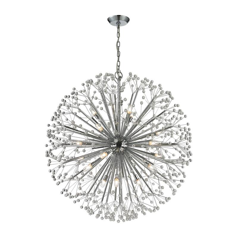Elk Home Starburst Polished Chrome With Clear S 19 Light Chandelier