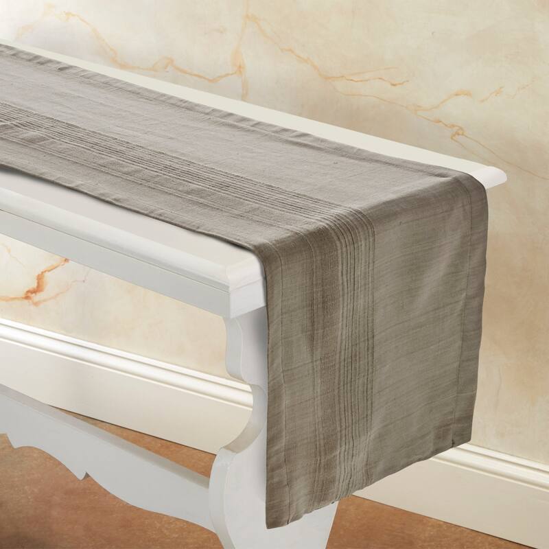 AURA 100% Cotton Textured Table Runner | Handmade | Upcycled | Fairtrade | Nature-Inspired | 14x72 inch - 72"x14"