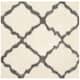 SAFAVIEH Dallas Shag Giusy Trellis 1.5-inch Thick Rug - 10' x 10' Square - Ivory/Dark Grey