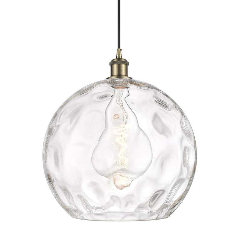 Innovations Lighting 516-1P-17-14 Athens Pendant Athens 14" Wide - Antique Brass / Clear Water Glass