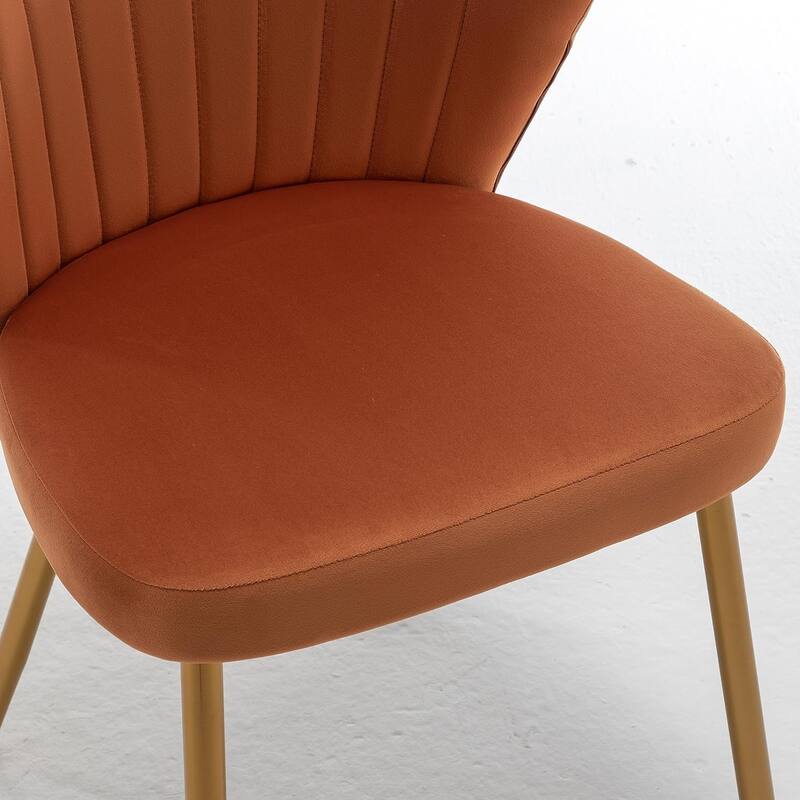 Modern Velvet Accent Chair with Channel-Tufted Design Comfortable and Trendy Armless Seat