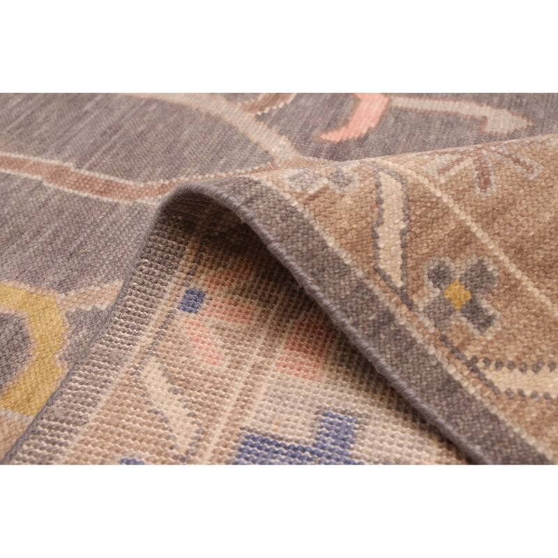 ECARPETGALLERY Hand-knotted Modern Oushak Dark Grey Wool Rug - 9'10 x 13'11