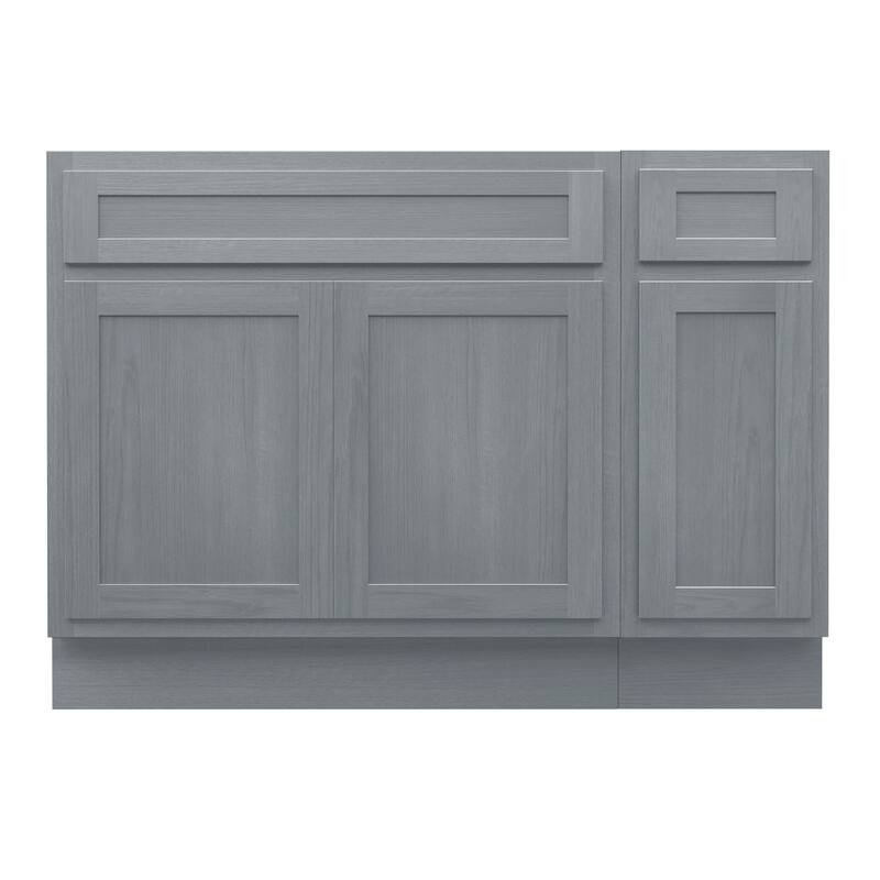 Vanity Art 42" Oak Freestanding Bathroom Vanity Cabinet without Top - Silver