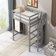 preview thumbnail 12 of 10, White Full Size Loft Bed with Storage Wardrobe & Staircase