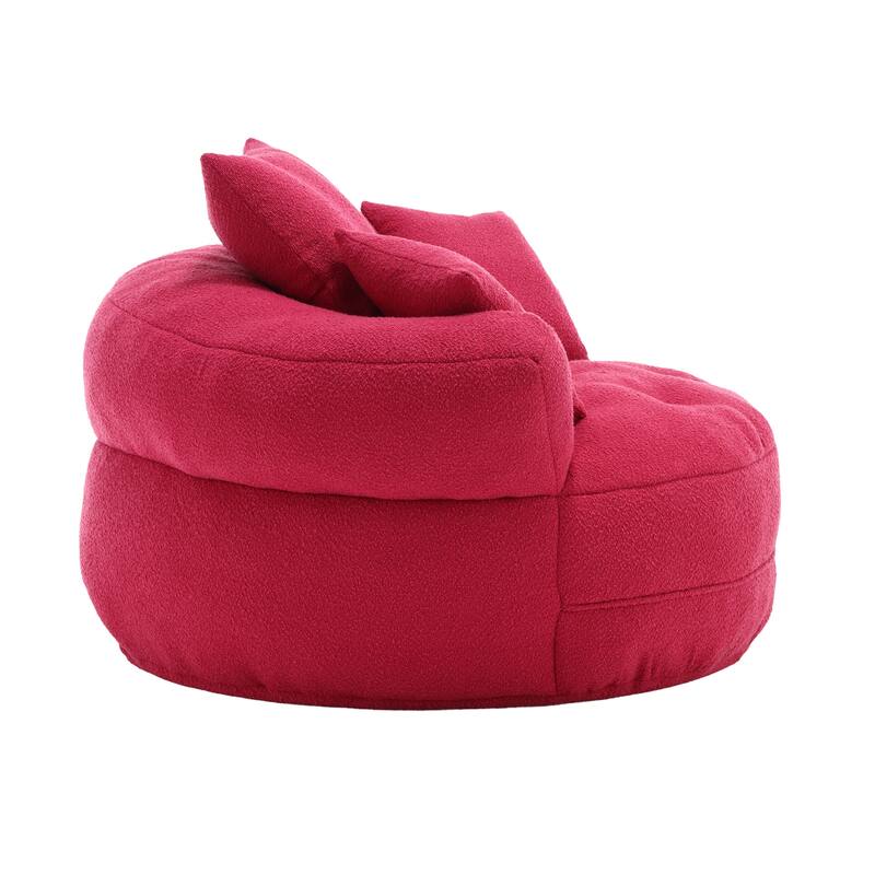 Chenille Sponge Single Sofa, Oversized Round Accent Chair Sleeper Couch Chaise Lounges for Living Room Bedroom Projection Room