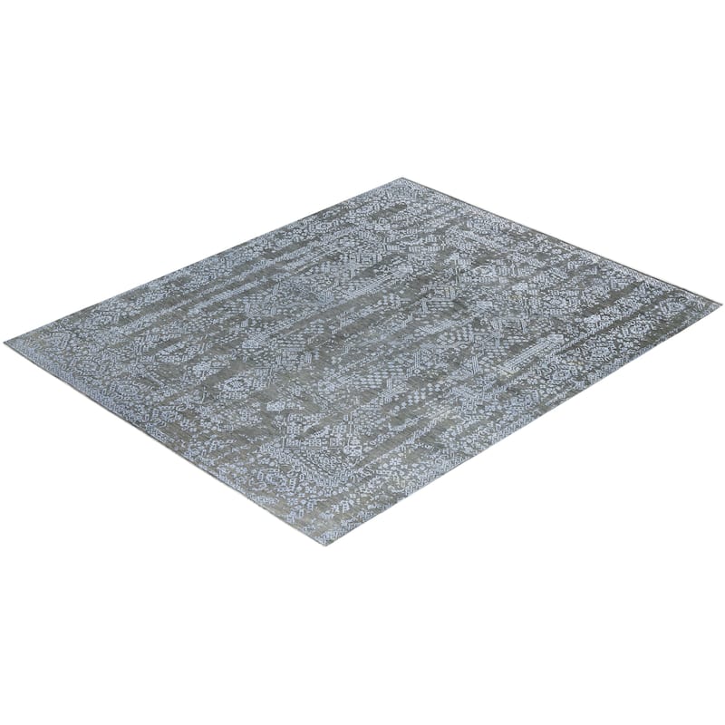 Ikat One-of-a-Kind Hand-Knotted Area Rug, Green - 8' 1" x 10' 1"