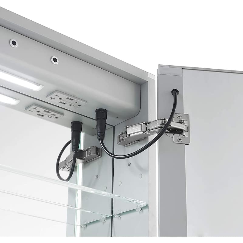 AQUADOM Signature Royale, 72"x36"x5", Bathroom Led Lighted Medicine Cabinet, Defogger, Integrated LED 3X Magnifying Mirror
