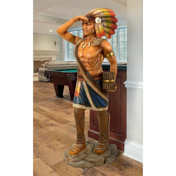 tobacco indian statue for sale 5' CIGAR STORE 5 ft Wooden Sculpture, RED SHIRT, Hand Carved, F Gallagher and authentic focal point for small displays. Cigar Store Indian 6ft Cigar