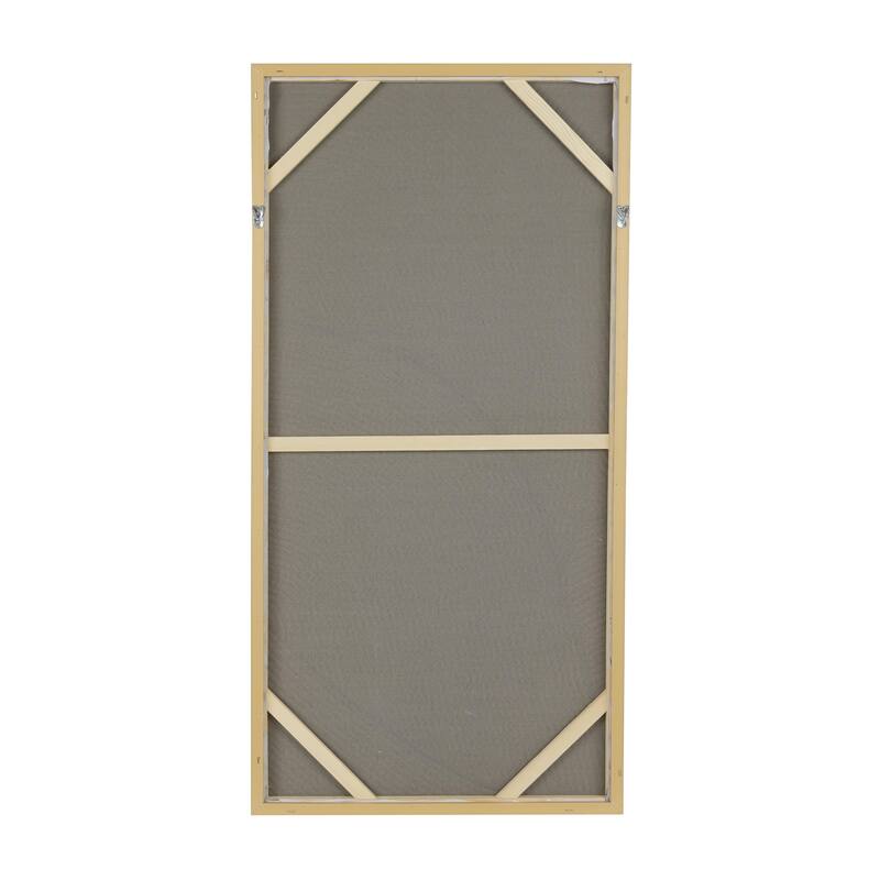 Canvas Geometric Art Deco Inspired Line Art Living Room Framed Wall Art with Gold Frame - White - Roche River Decor