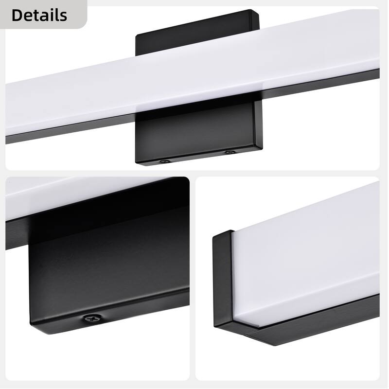 Modern Integrated LED Vanity Light Bar - 6 Variants (24in/30in, Matte Black/Brushed Nickel/Gold), 3000K, Damp Rated for Bathroom