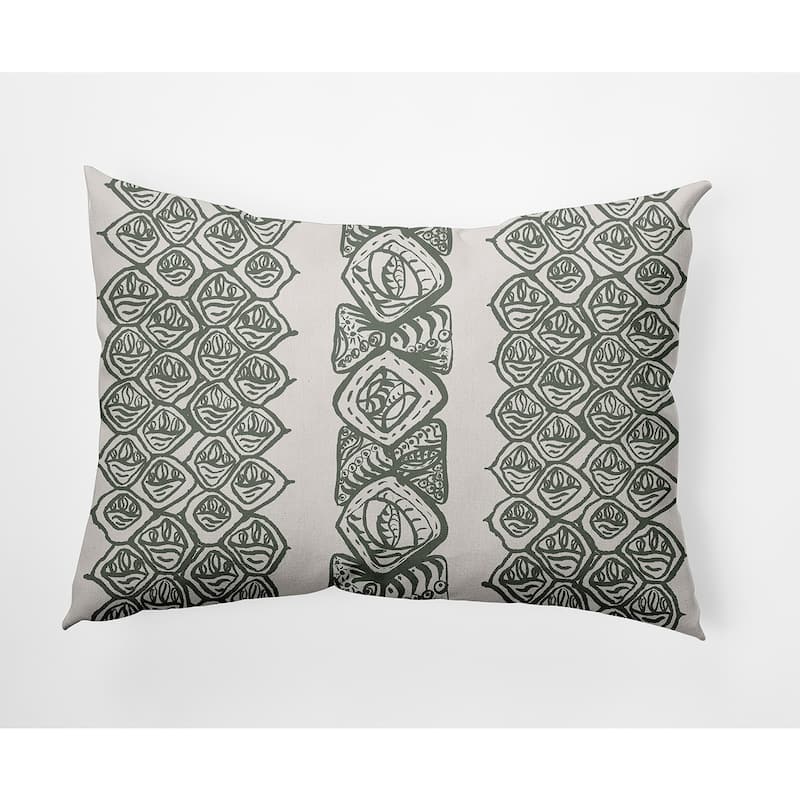 Central Comb Outdoor Pillow - Grey - 14" x 20"