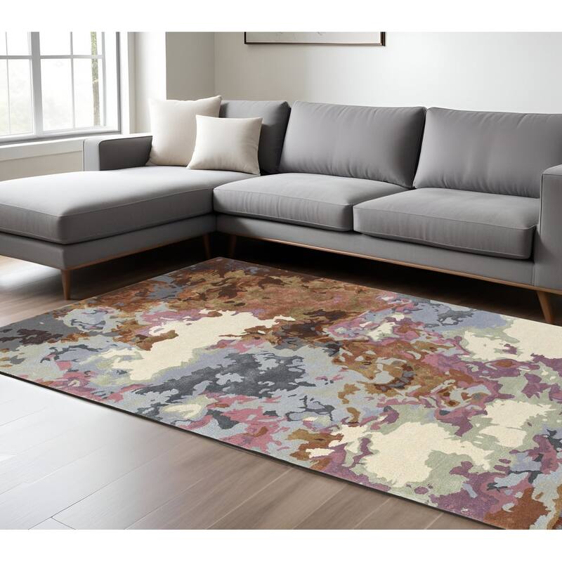 HomeRoots Abstract Industrial Rectangle Area Rug - 155.91 in. x 120.08 in. x 0.39 in. - 155.91 in. x 120.08 in.  x 0.39 in.