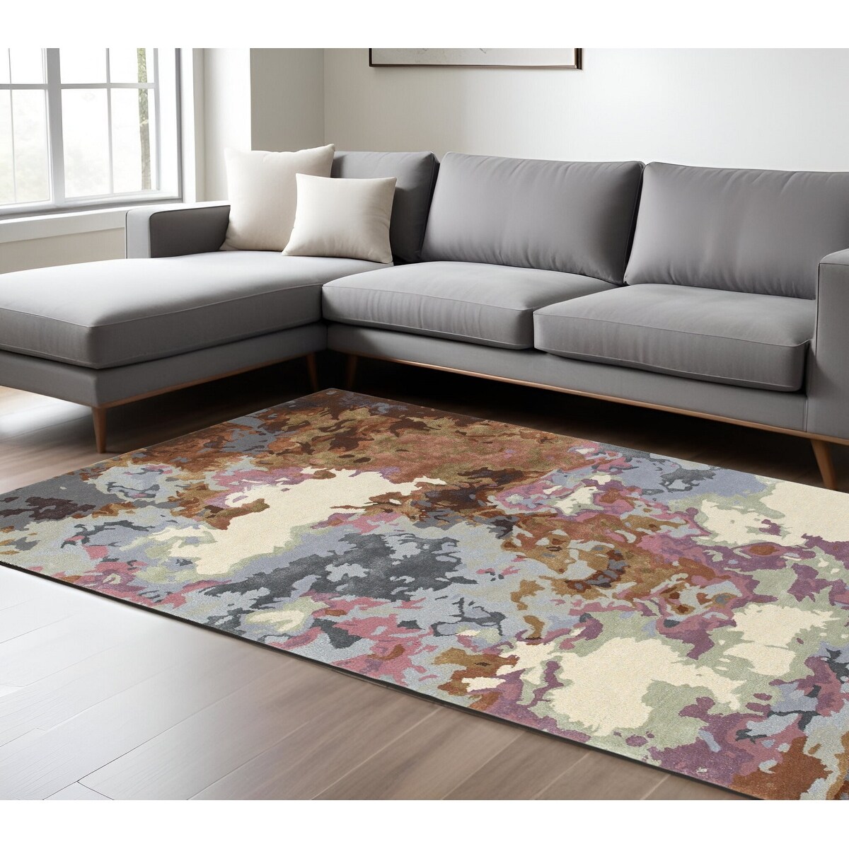 HomeRoots Gepa Abstract Industrial Rectangle Area Rug