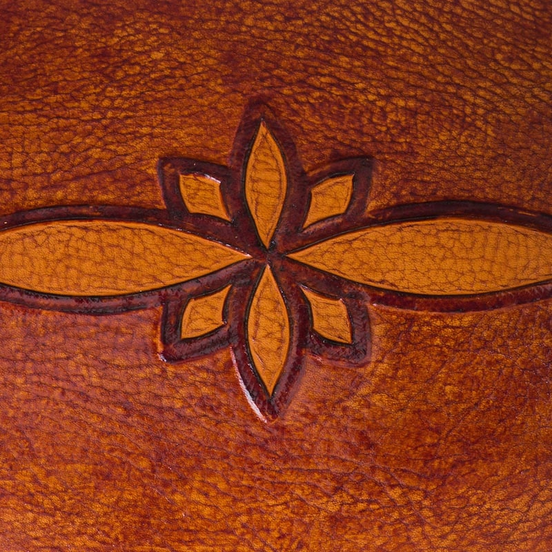 Novica Handmade Gothic Flower Leather Catchall