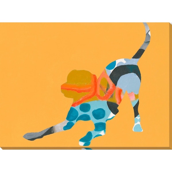 Orange and Blue Rectangular Canvas Wall Art Decor 30" x 40" - N/A