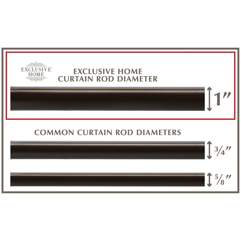 ATI Home Crystal Ball 1" Adjustable Curtain Rod and Finial Set