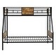 preview thumbnail 5 of 6, Twin Over FULL Metal Bunk Bed with Trundle 2-Side Ladder and Full-Length Guardrail, No Box Spring Needed