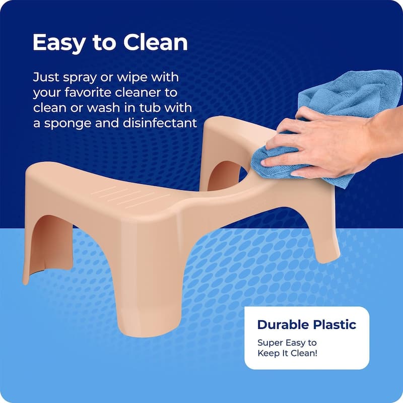 Squatty Potty Simple Bathroom Toilet Stool, Peach 7 Inch Ergonomic Stool - Posture-Enhancing Bathroom Footrest - Peach Fuzz